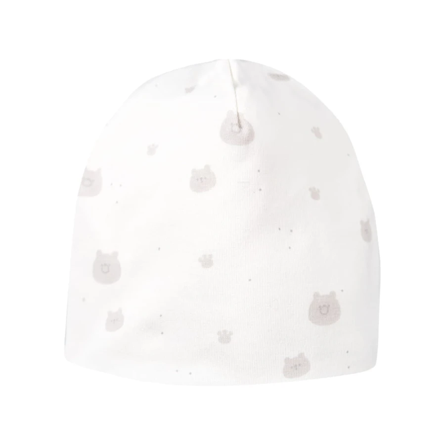 Czapka dziecięca ecru w misie