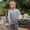 Body chłopięce eleganckie błękitne chrzciny komunia chrzest
