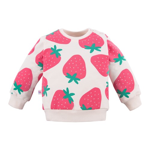 Sweatshirt ecru with strawberry print