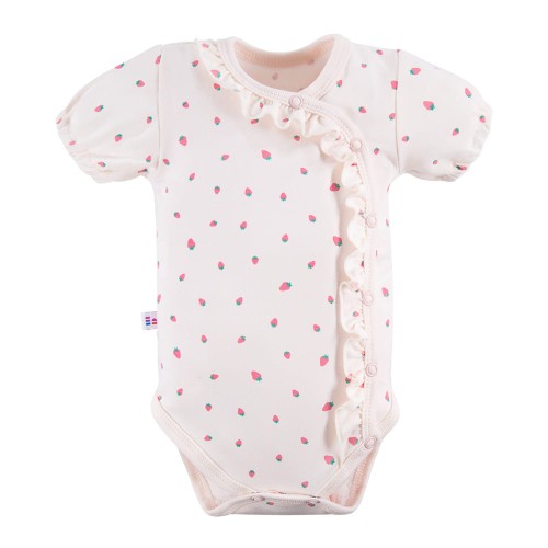 Bodysuit cardigan ecru with strawberry print