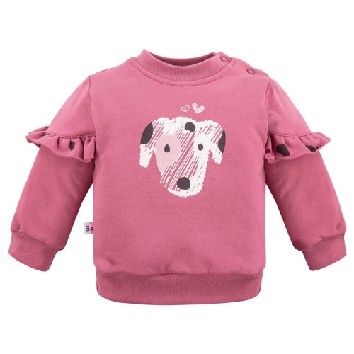 Pink girls" sweatshirt with dog