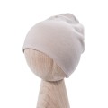 Beanie from merino wool beige