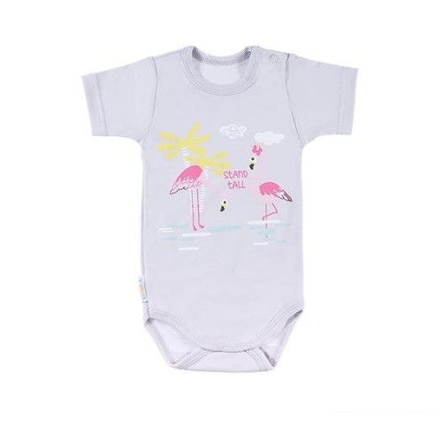 Bodysuit short sleve FAMILY gray/pink
