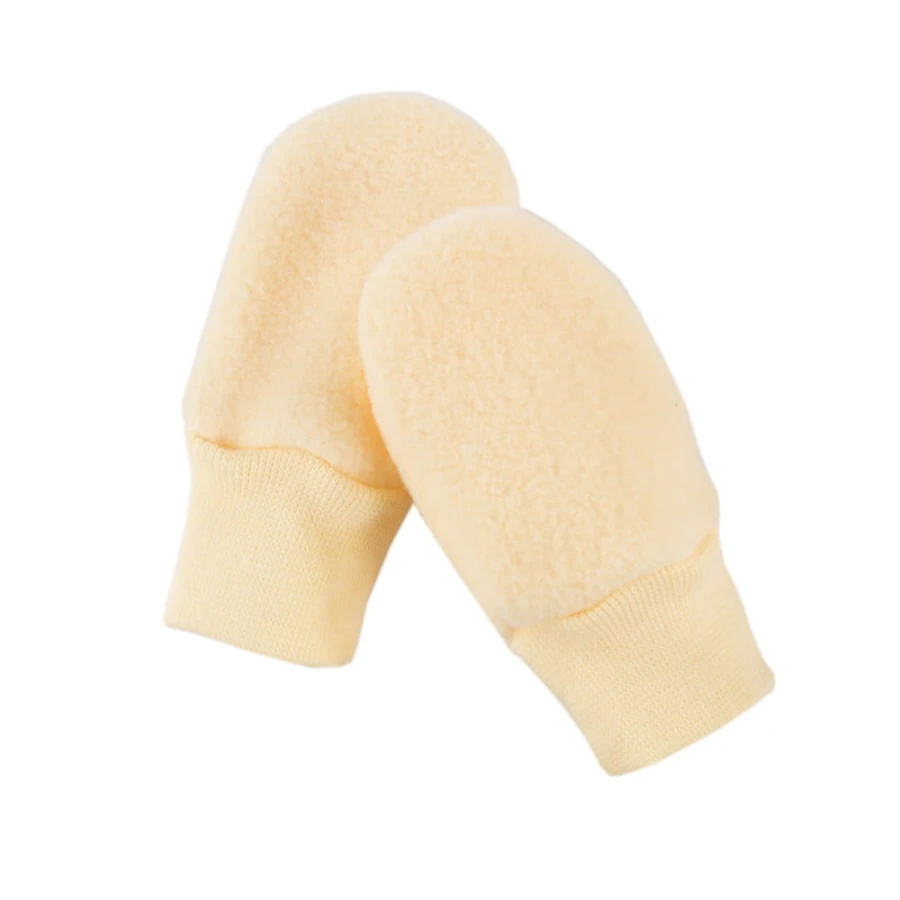 Бебешки поларени ръкавички жълти