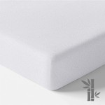 Детско бамбуково непромокаемо покривало, бяло, 120x60